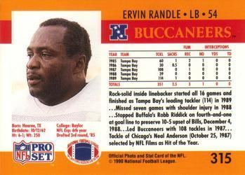 Ervin Randle 1990 Pro Set Football Gallery The Trading Card Database