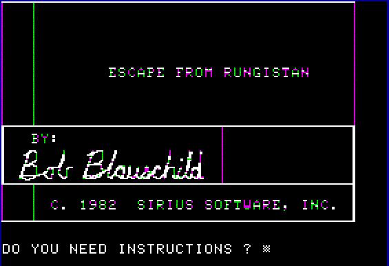Escape from Rungistan Download Escape from Rungistan Apple II My Abandonware
