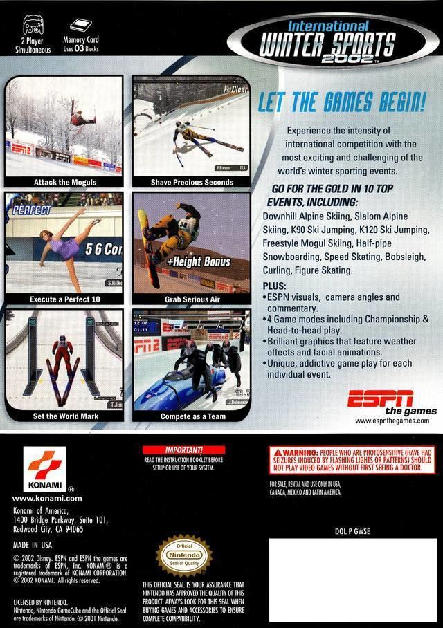ESPN International Winter Sports 2002 ESPN International Winter Sports 2002 Box Shot for GameCube GameFAQs