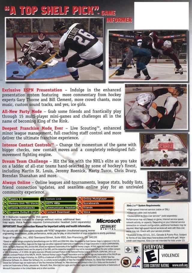 ESPN NHL 2K5 ESPN NHL 2K5 Box Shot for Xbox GameFAQs