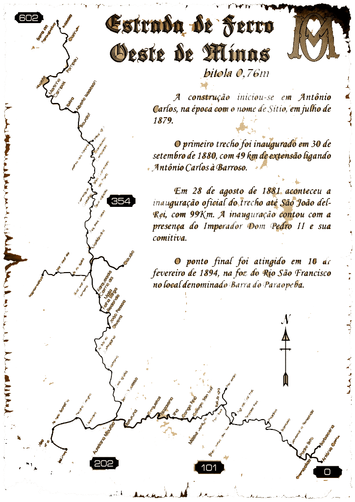 Estrada de Ferro Oeste de Minas Trilhos do Oeste Mapa da Estrada de Ferro Oeste de Minas