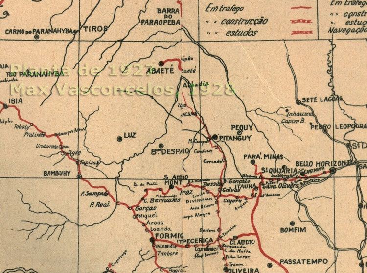 Estrada de Ferro Oeste de Minas Mapa da EFOM Estrada de Ferro Oeste de Minas a oeste de Belo