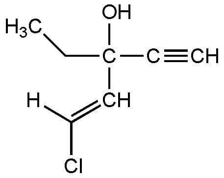 Ethchlorvynol Medicinal Chemical Structures Hypnotics Ethchlorvynol