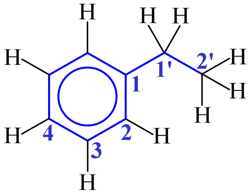 Ethylbenzene Molecular structure of ethylbenzene