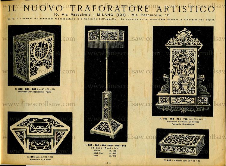 Ettore Ferrari Ettore Ferrari39s catalogue of scroll saw fretwork designs