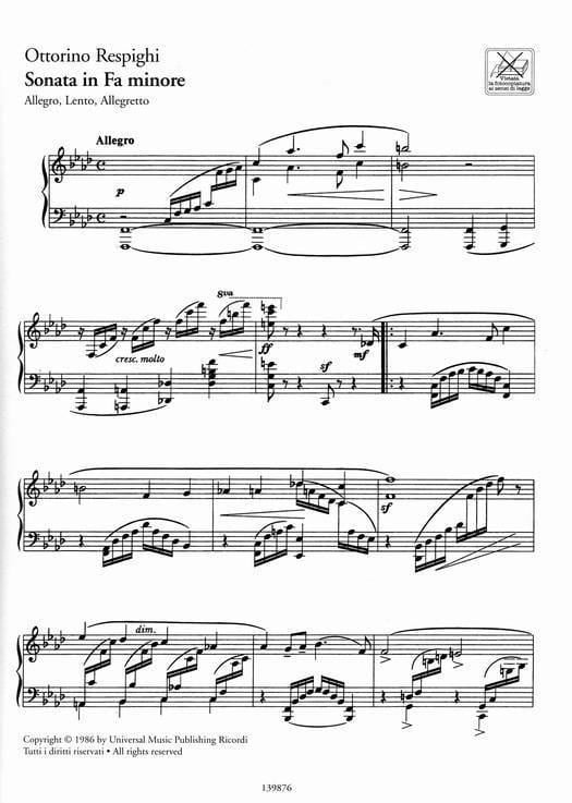 Ettore Pozzoli Sheet music for piano Alfredo Casella Gian Francesco