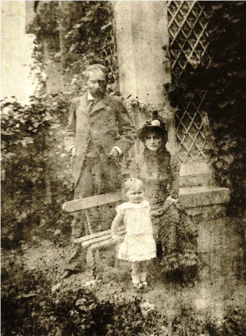 Eugène Manet Eugene Manet and His Daughter in the Garden at Bougival by Berthe