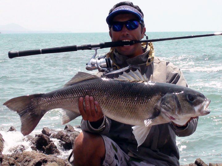 Babs fishing on irish seabass 