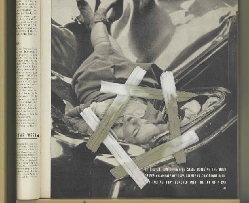 Evelyn McHale's body at the top of the car after she jumped from the Empire State Building featured in a magazine