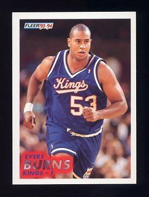 Evers Burns 199394 Fleer Basketball 370 Evers Burns RC Sacramento Kings