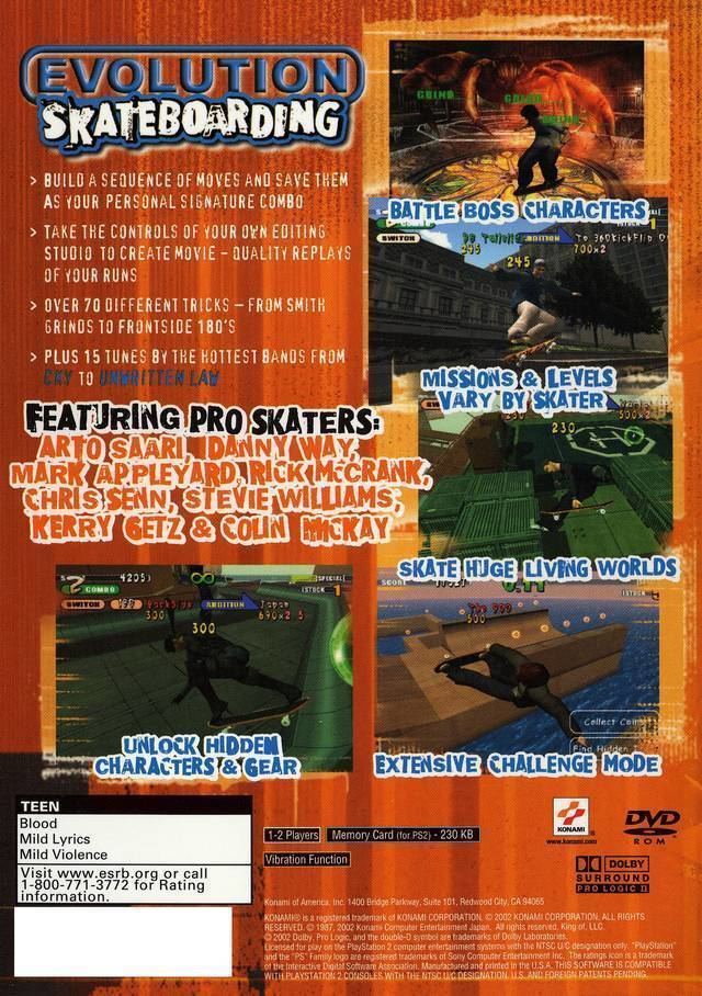 Evolution Skateboarding Evolution Skateboarding Box Shot for PlayStation 2 GameFAQs