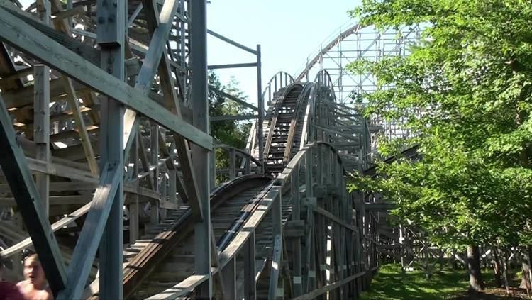 Excalibur (Funtown Splashtown USA) Excalibur Roller Coaster Front Seat POV Wooden Funtown Splashtown