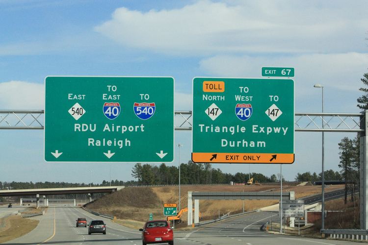 Exit 67 NC 540 East at NC 147 Toll North Exit 67 NC 540 Exit 6 Adam