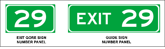 Exit number Freeway Signing Handbook Freeway Direction Signs White on Green