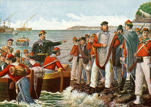 Expedition of the Thousand FileGaribaldi departing on the Expedition of the Thousand in 1860