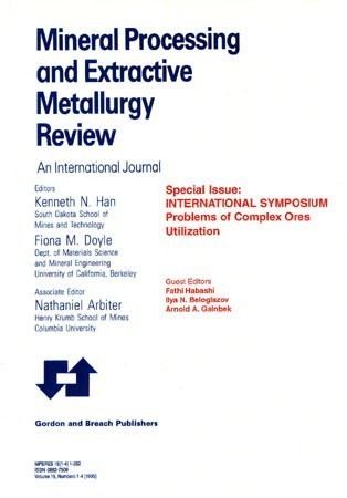 Extractive metallurgy Mineral Processing and Extractive Metallurgy Review