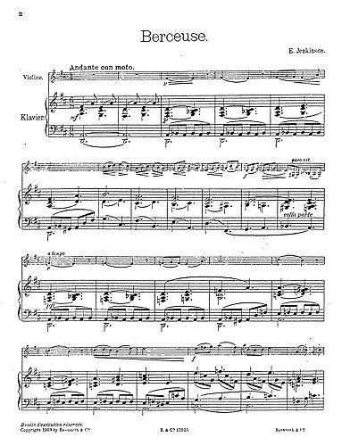 Ezra Jenkinson Ezra Jenkinson Berceuse For Violin And Piano Sheet Music Presto