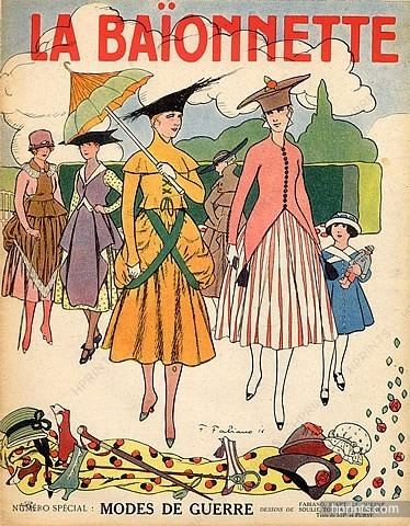 Fabien Fabiano Fabien Fabiano 1916 War Modes Fashion Illustration original