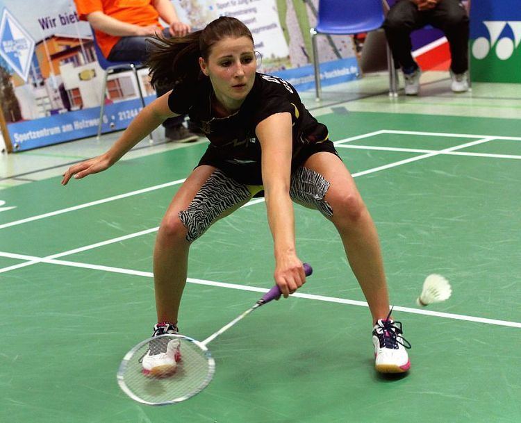 Fabienne Deprez BadmintonLnderspiel Deutschland Belgien am 07052014 in