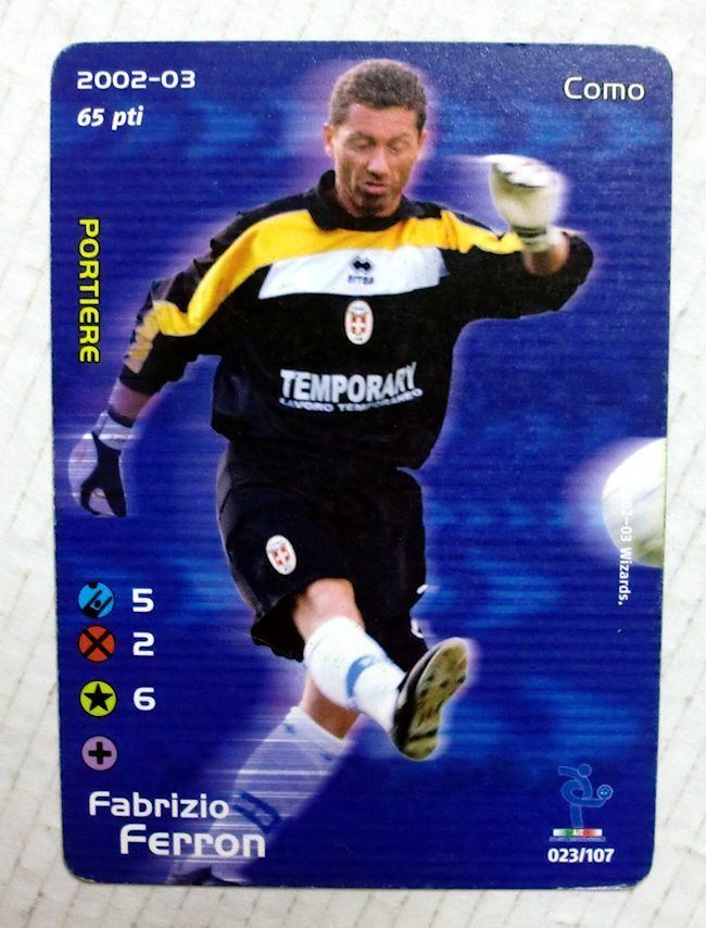 Fabrizio Ferron CARDS GAME FOOTBALL CHAMPIONS CARTE COMO FABRIZIO FERRON