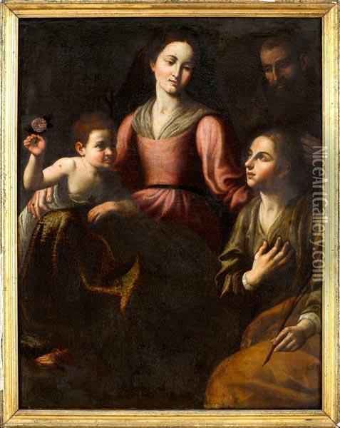 Fabrizio Santafede Sacra Famiglia Con Santa Martire oil painting reproduction