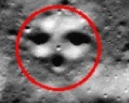 Face on Moon South Pole