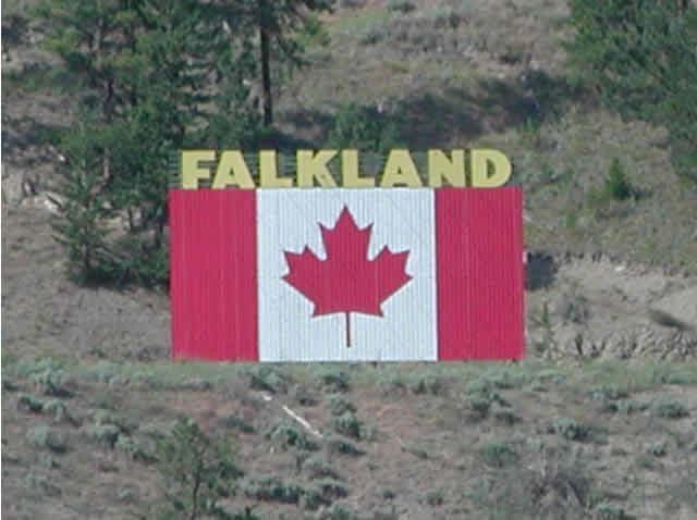 Falkland, British Columbia Falkland BC Map Falkland Stampede Canadian Flag Pillar Lake