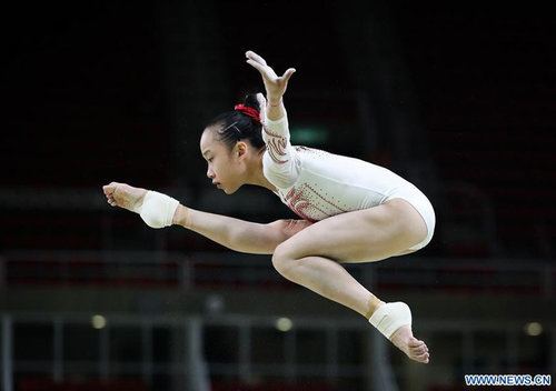 Fan Yilin Chinese Gymnast Fan Yilin Takes Training Session at Rio Olympic