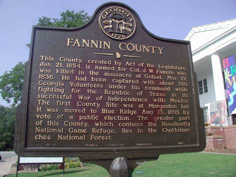 Fannin County, Georgia lat34northcomHistoricMarkersImagesMarkerPicPi