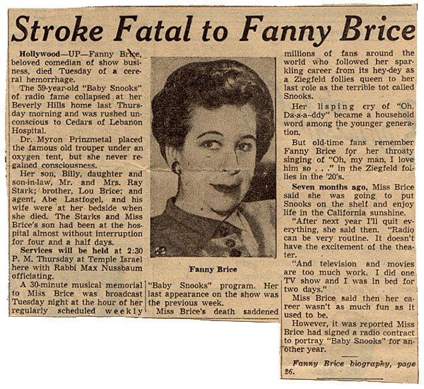Fanny Brice baby snooks fanny brice wwwbricenl the fanny brice