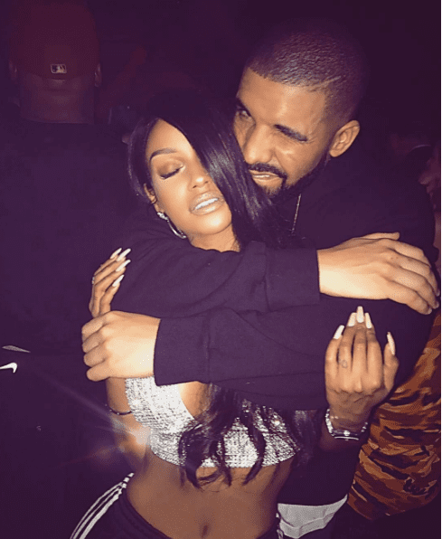 Fanny Neguesha and Drake Graham is pictured cuddling