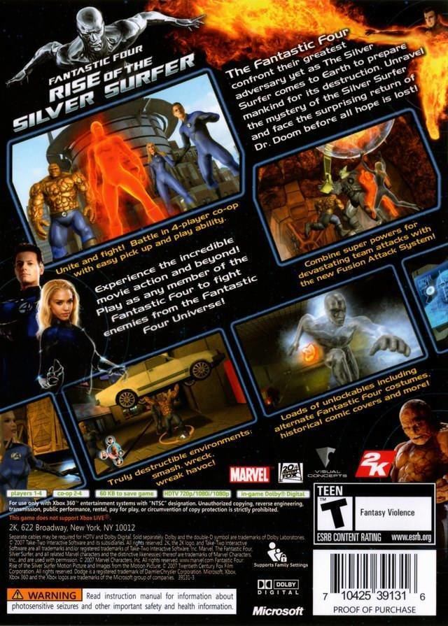 Fantastic Four: Rise of the Silver Surfer (video game) Fantastic Four Rise of the Silver Surfer Box Shot for Xbox 360