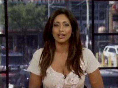 Farah Nasser wearing a white blouse