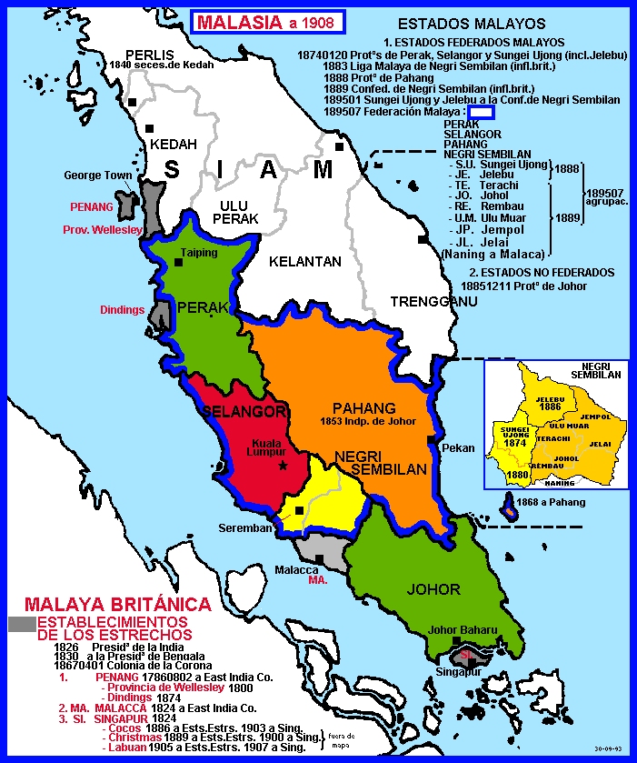 Federated Malay States Big Blue 18401940 Malaya amp States