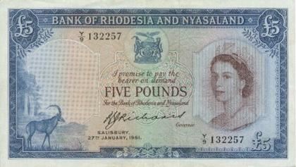 Federation of Rhodesia and Nyasaland FileFederation of Rhodesia and Nyasaland five pound notejpg