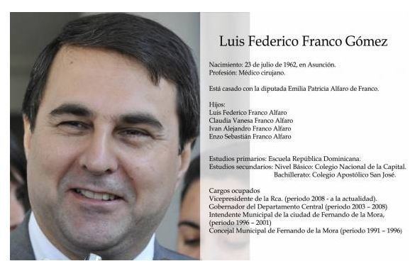 Federico Franco Luis Federico Franco Gmez nuevo Presidente de Paraguay CubaOut
