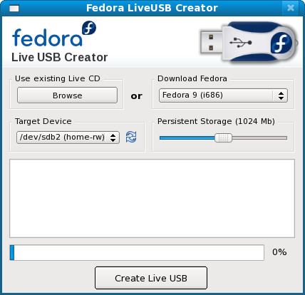 Fedora Live USB creator