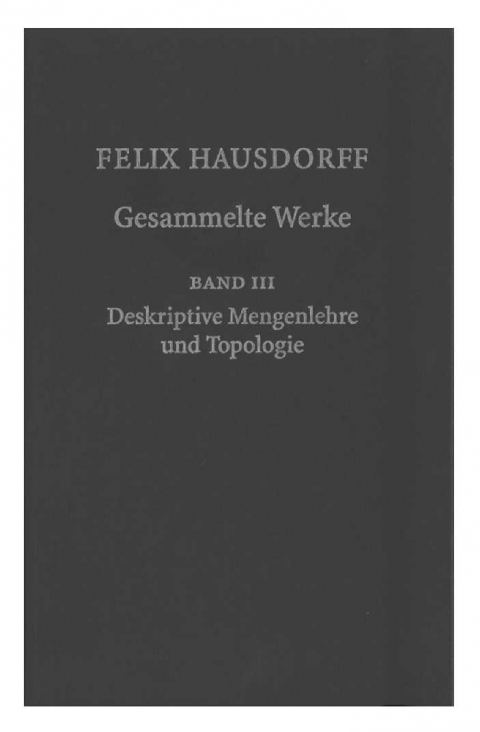 Felix Hausdorff The Hausdorff Edition