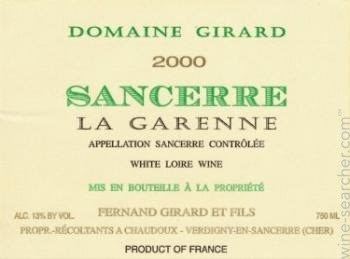 Fernand Girard Domaine Fernand Girard Sancerre La Garenne Loire France prices