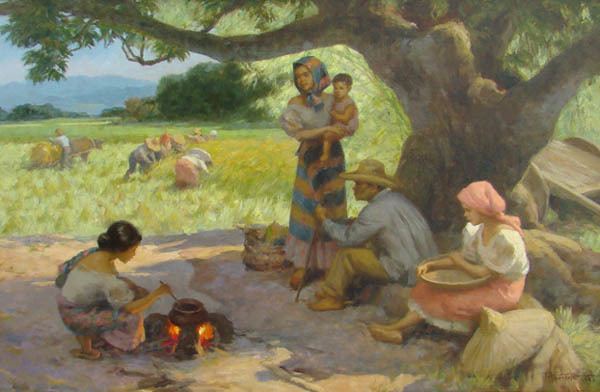 Under The Mango tree by Fernando Amorsolo