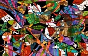 Fernando Llort's abstract painting