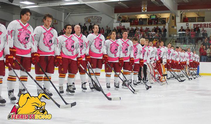 Ferris State Bulldogs men's ice hockey Ferris State Hockey Battles Back To Claim quotPink In The Rinkquot Victory