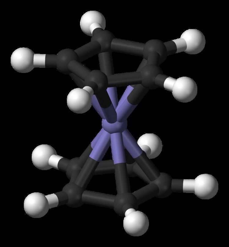 3D Ball-and-stick model of the ferrocene