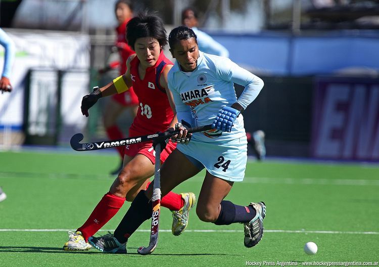 Field hockey in India FileField Hockey India versus Japan Womens World Cup 2010jpg