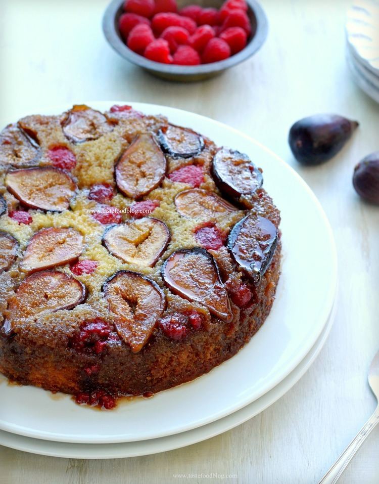 Fig cake Fig and Raspberry UpsideDown Cake TasteFood