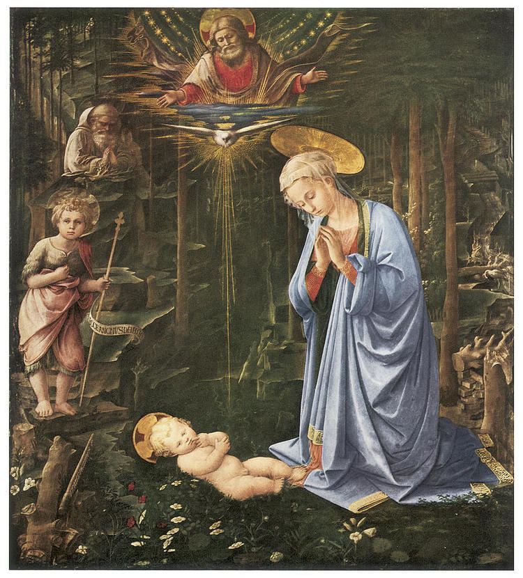 Filippo Lippi Virgin Adoring The Child by Fra Filippo Lippi