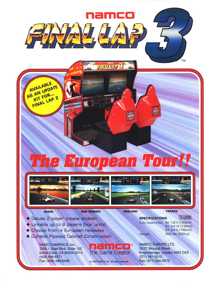 Final Lap 3 The Arcade Flyer Archive Video Game Flyers Final Lap 3 Namco