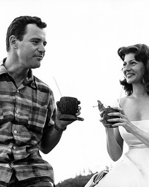 Fire Down Below (1957 film) Jack Lemmon and Rita Hayworth on the set of Fire Down Below 1957