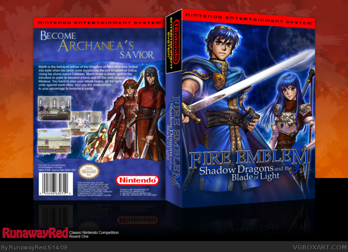 Fire Emblem: Shadow Dragon and the Blade of Light Fire Emblem Shadow Dragons and the Blade of Light NES Box Art Cover