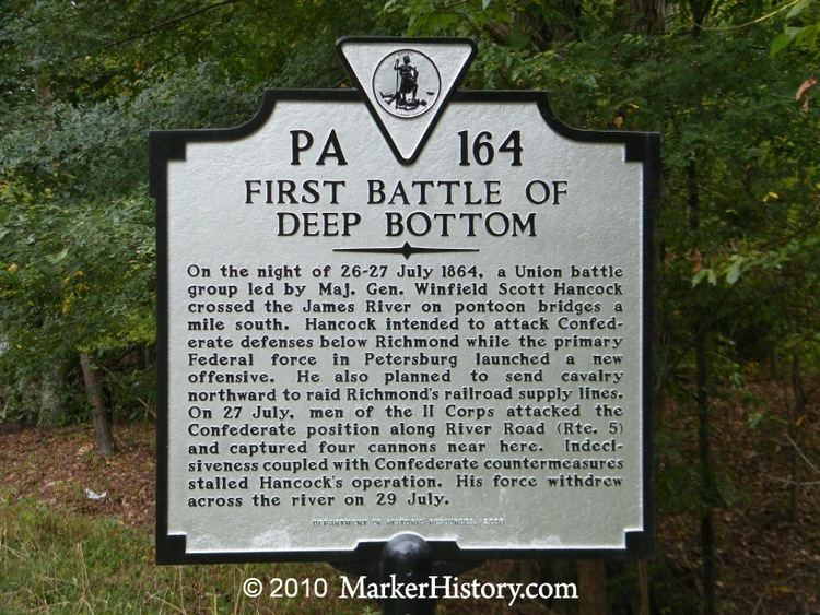 First Battle of Deep Bottom First Battle of Deep Bottom PA164 Marker History